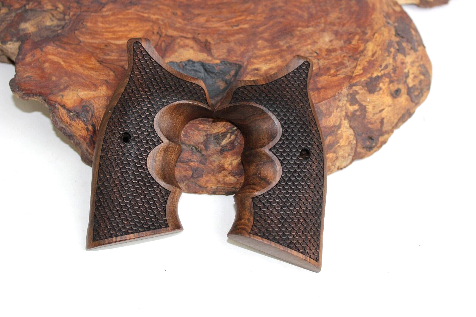 Smith Wesson K/L - Frame Open Back Square Butt Walnut Wood Grips