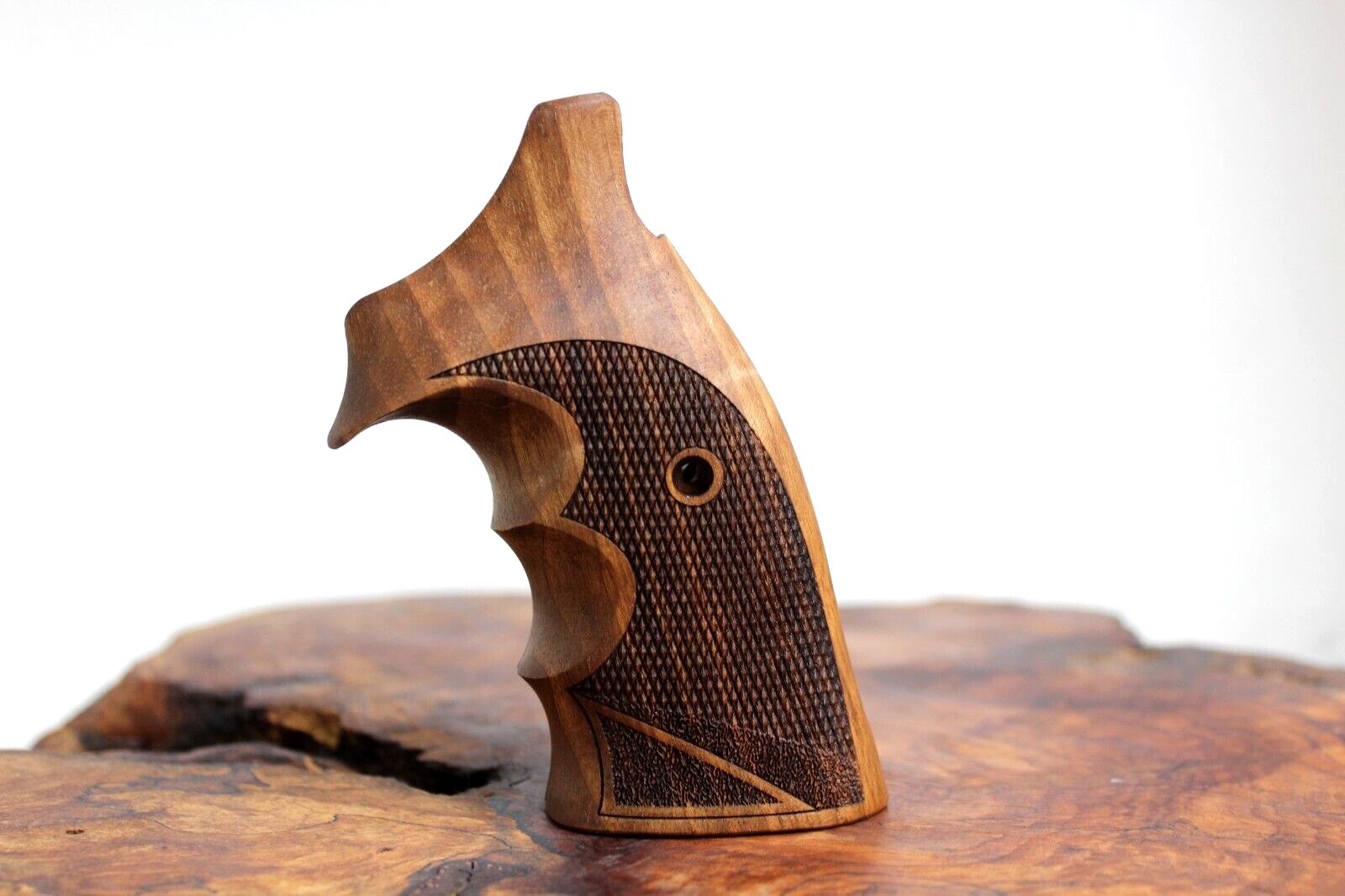 Smith Wesson K/L - Frame Open Back Square Butt Walnut Wood Grips
