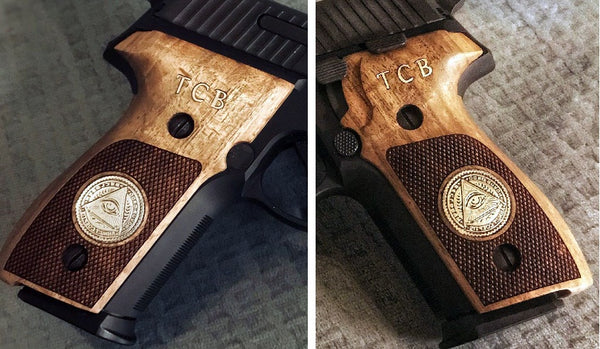 Sig Sauer P228 / P229 Ceviz Ağacı Gümüş Logo (Büyük) 