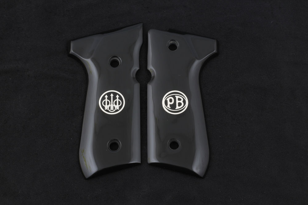 Beretta 92FS, 92, 92F, 92A1, 92FS INOX, 92G, 92D, 96, 96D, 96A1, M9, M9A1 Siyah Akrilik Gümüş + Mine Logo 