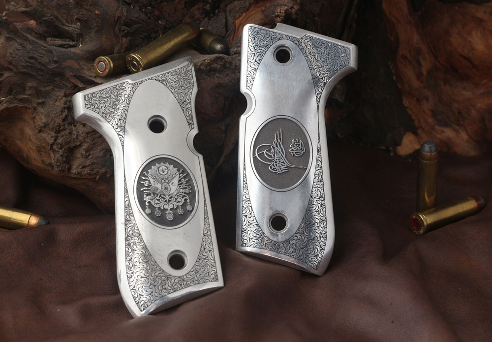 Beretta 92FS, 92, 92F, 92A1, 92FS INOX, 92G, 92D, 96, 96D, 96A1, M9, M9A1 Metal Lazer Logo 