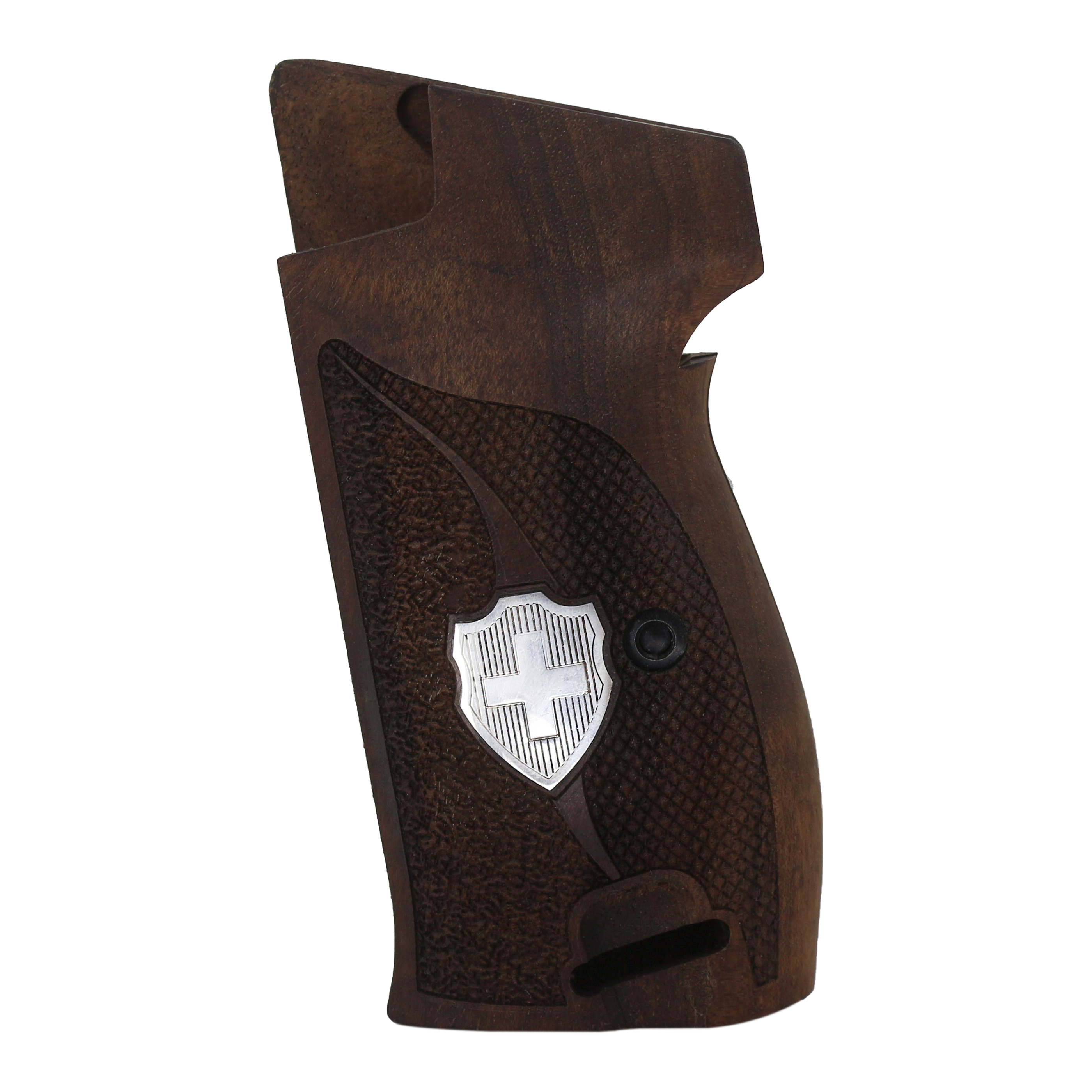 Sig P210-1 / P210-4 / P210-5 / P210-6 / DK M49 - With Lanyard Ring (Kordon Halkalı) Ceviz Ağacı Gümüş Logo 