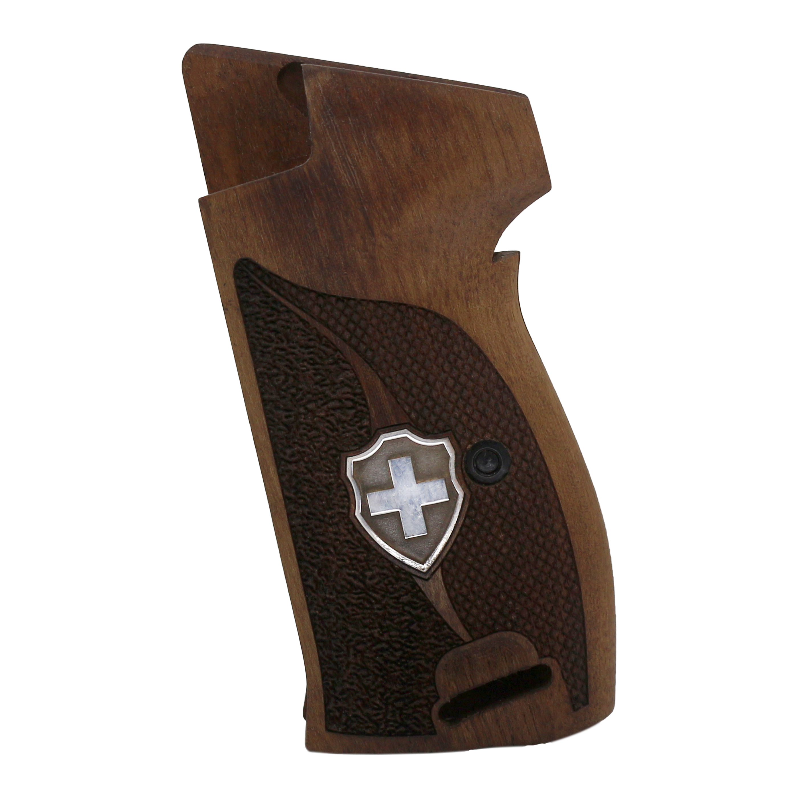 Sig P210-1 / P210-4 / P210-5 / P210-6 / DK M49 - With Lanyard Ring (Kordon Halkalı) Ceviz Ağacı Gümüş + Mine Logo 