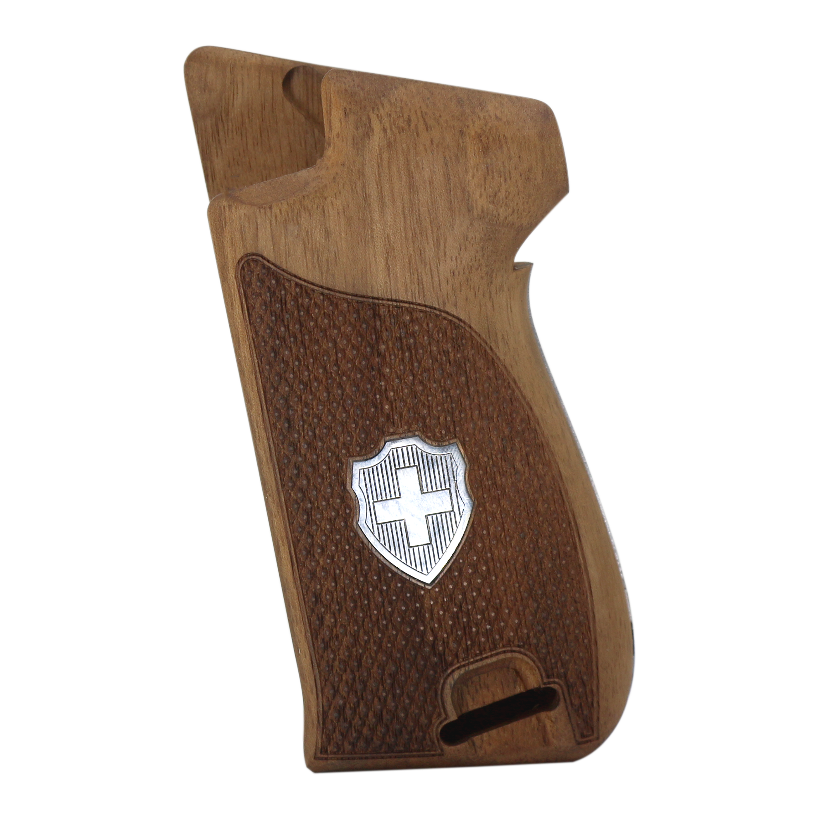 Sig P210-1 / P210-4 / P210-5 / P210-6 / DK M49 - With Lanyard Ring (Kordon Halkalı) Ceviz Ağacı Gümüş Logo 