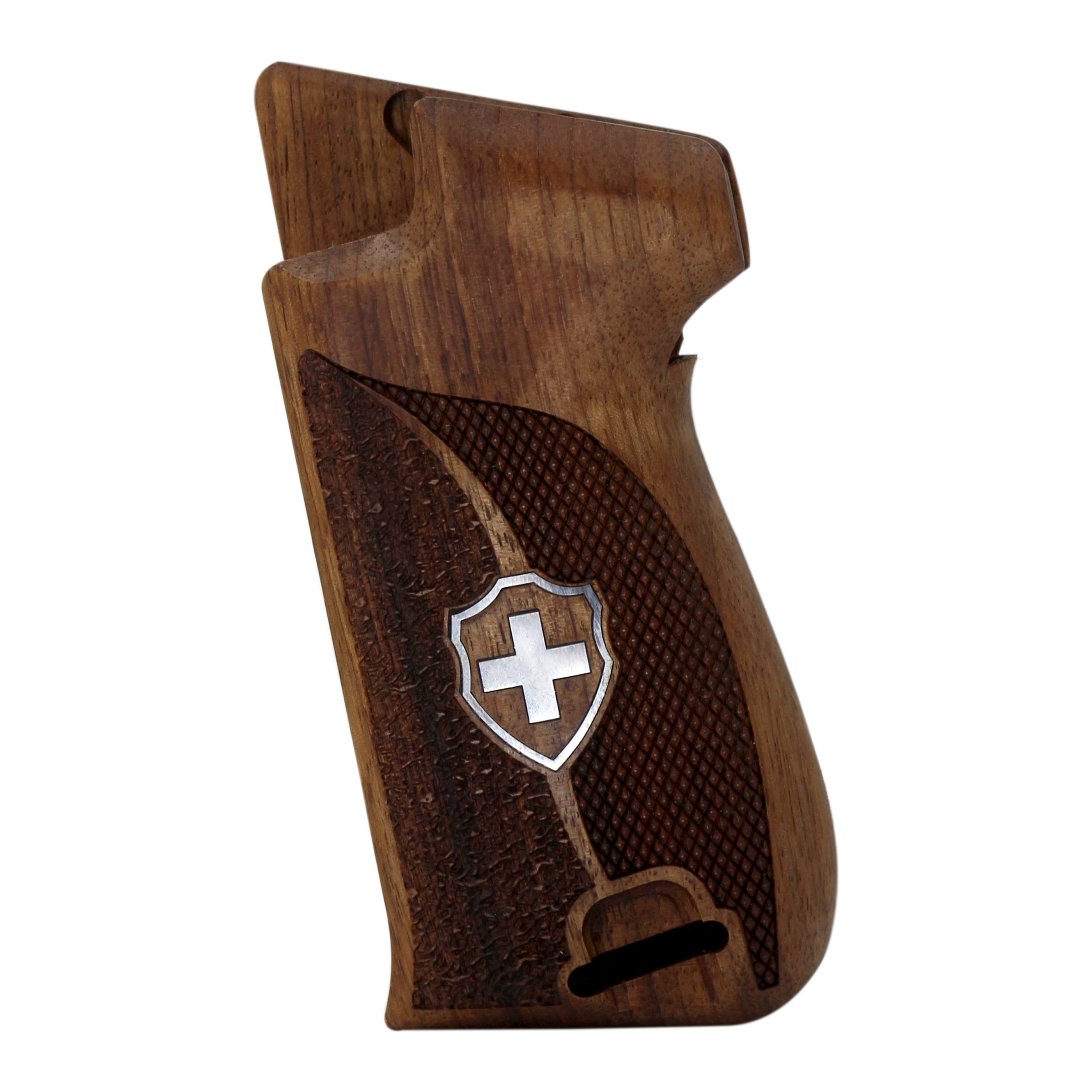 Sig P210-1 / P210-4 / P210-5 / P210-6 / DK M49 - With Lanyard Ring (Kordon Halkalı) Ceviz Ağacı Gümüş Logo 