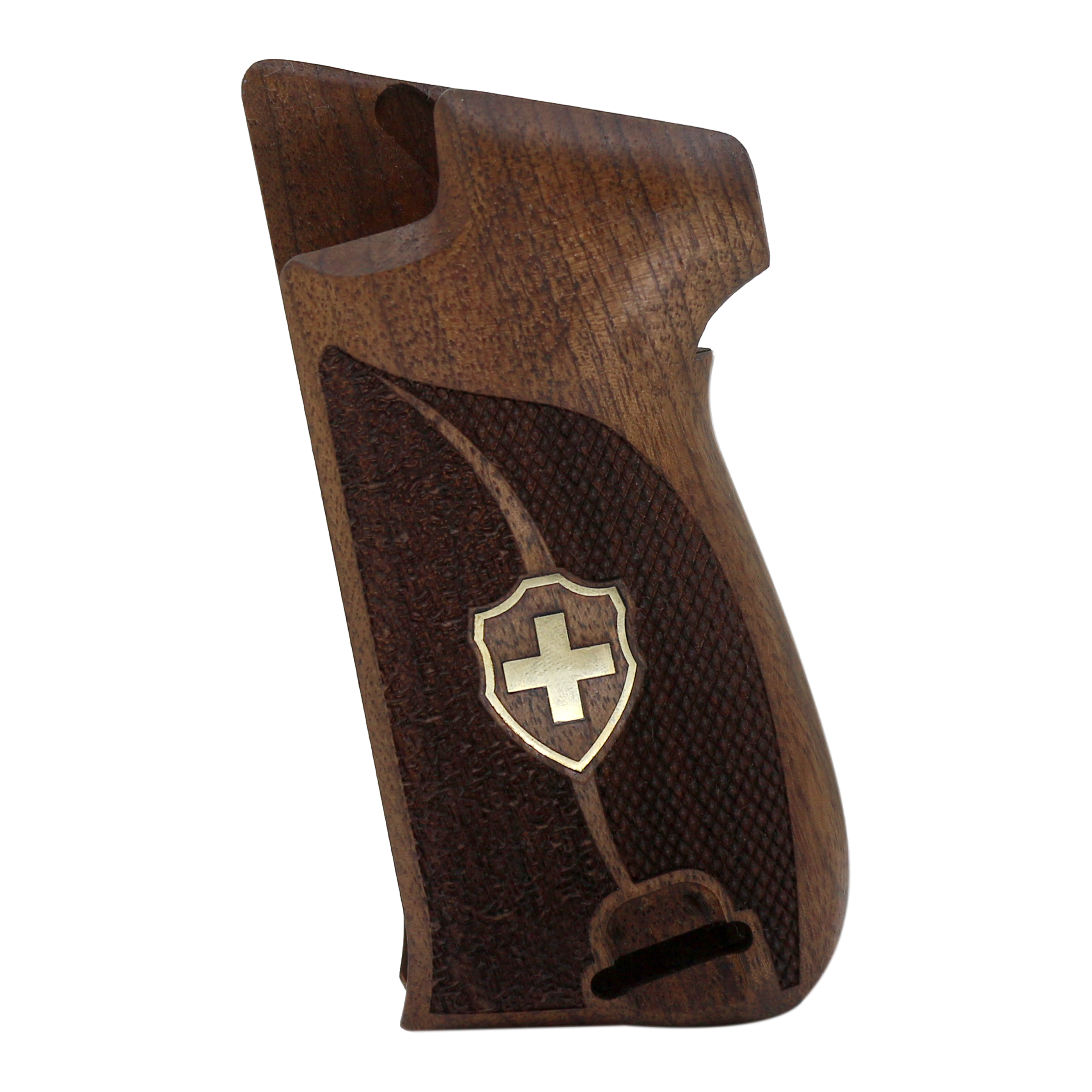 Sig P210-1 / P210-4 / P210-5 / P210-6 / DK M49 - With Lanyard Ring (Kordon Halkalı) Ceviz Ağacı Pirinç Logo 