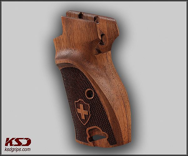 Sig P210-1 / P210-4 / P210-5 / P210-6 / DK M49 - With Lanyard Ring (Kordon Halkalı) Ceviz Ağacı Lazer Logo 