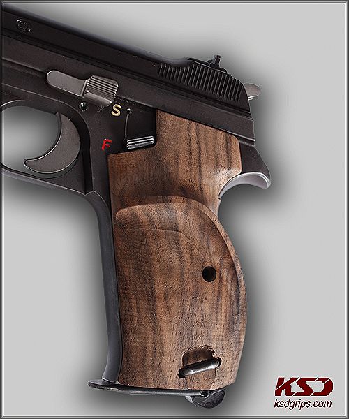 Sig P210-1 / P210-4 / P210-5 / P210-6 / DK M49 - With Lanyard Ring (Kordon Halkalı) Ceviz Ağacı Logo Yok 