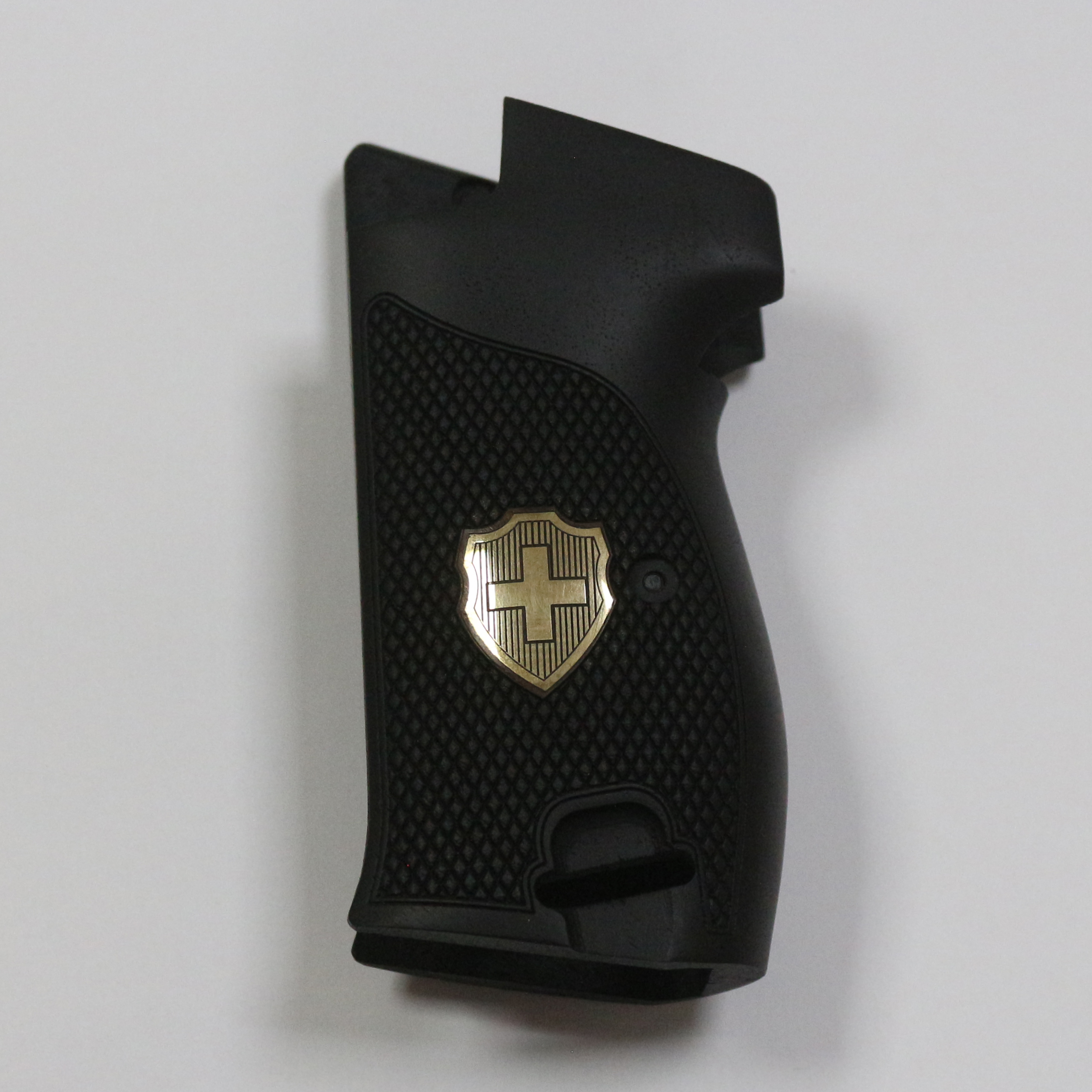 Sig P210-1 / P210-4 / P210-5 / P210-6 / DK M49 - With Lanyard Ring (Kordon Halkalı) Ceviz Ağacı (Siyah Boyalı) Pirinç Logo 