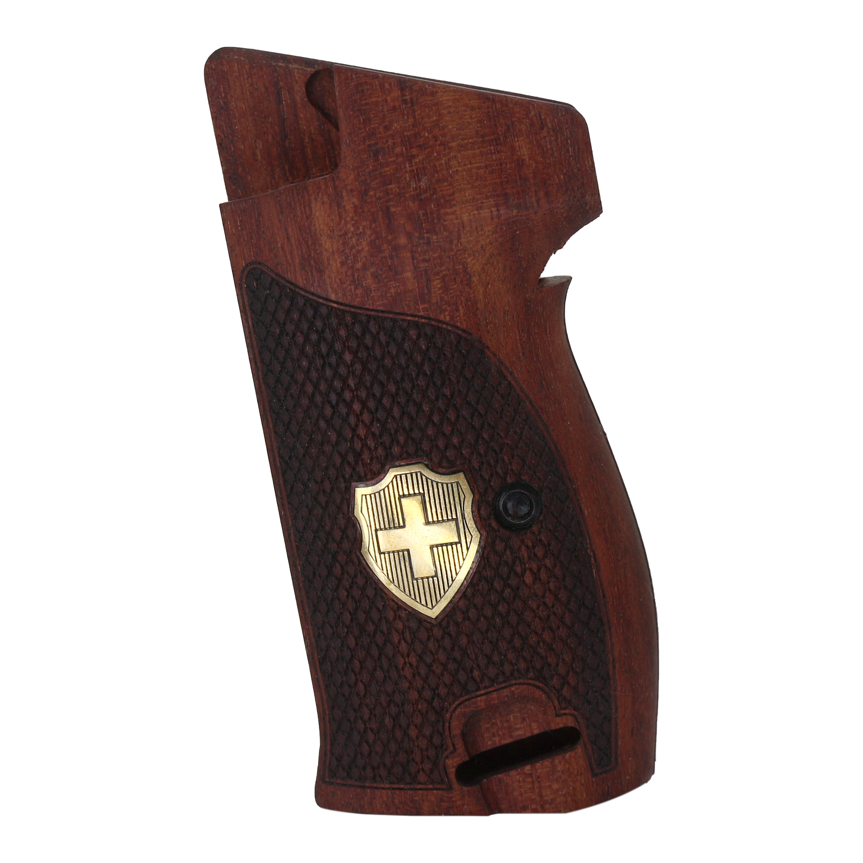 Sig P210-1 / P210-4 / P210-5 / P210-6 / DK M49 - With Lanyard Ring (Kordon Halkalı) Gül Ağacı Pirinç Logo 