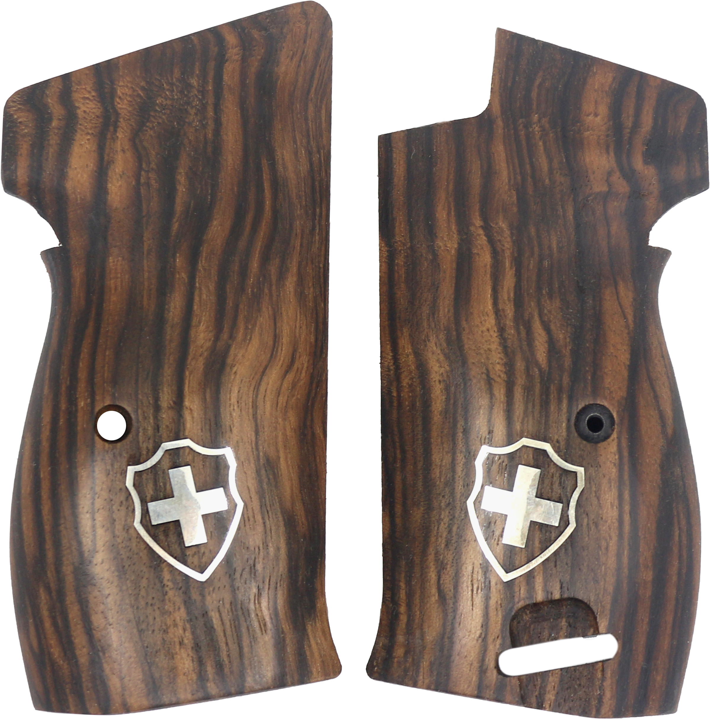 Sig P210-1 / P210-4 / P210-5 / P210-6 / DK M49 - With Lanyard Ring (Kordon Halkalı) Kök Ceviz Ağacı Gümüş Logo 