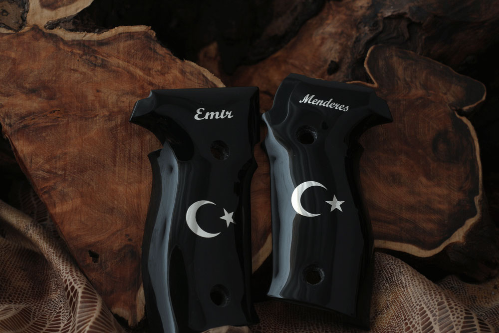 Sig Sauer P226 / P226 SL / P226 Sport / P226 Sport II / P226 Sport II SL / P226 Sport II SL PPC Siyah Akrilik Gümüş Logo (Büyük) 