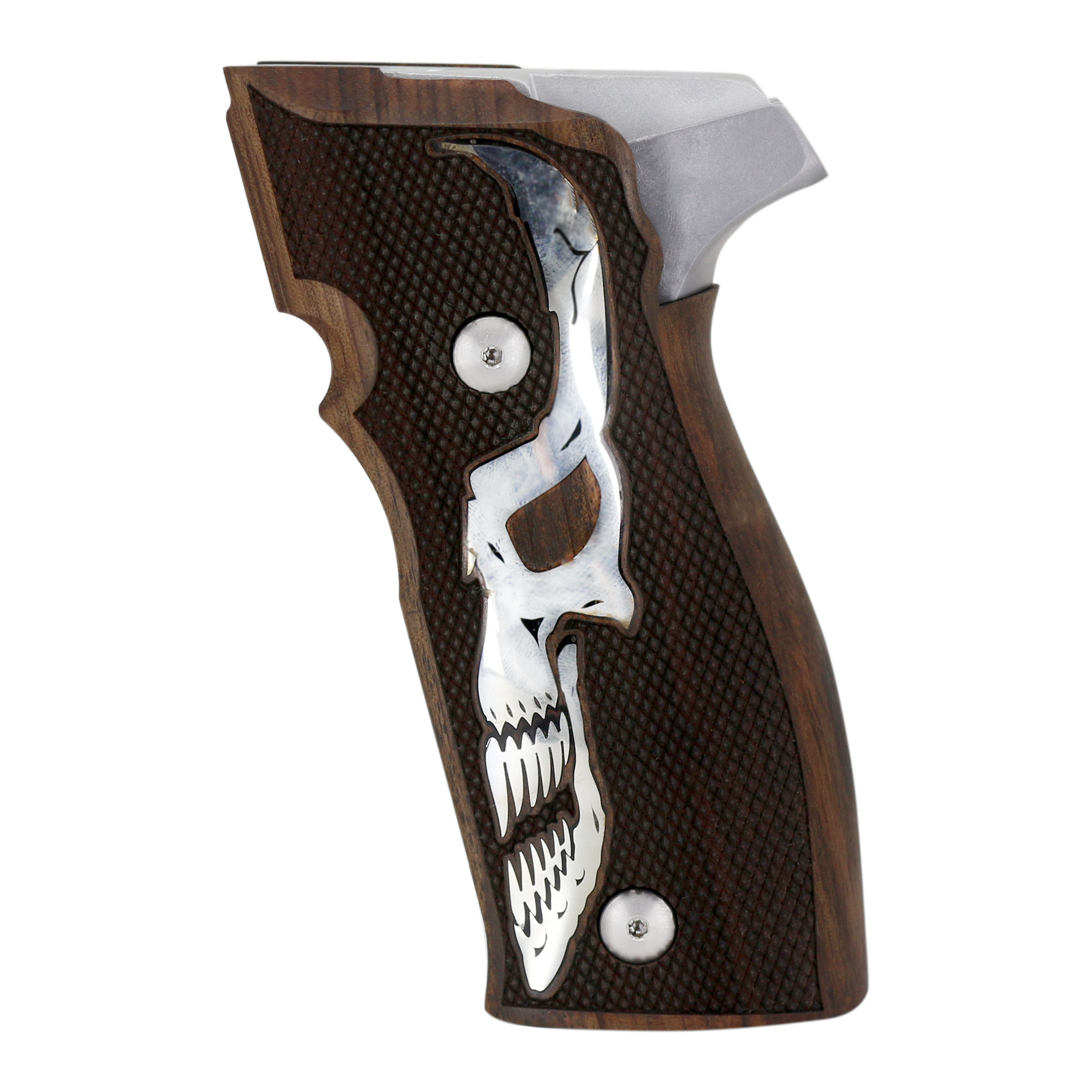 Sig Sauer X-Five P226 / X-Five SO / X-Five AL / X-Six / X-Six AL Ceviz Ağacı Gümüş Logo (Büyük) 