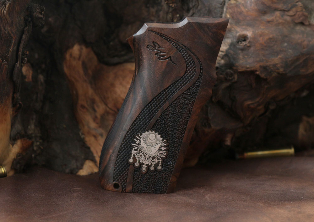 Smith Wesson 5904-5906 Kök Ceviz Ağacı Gümüş Logo 
