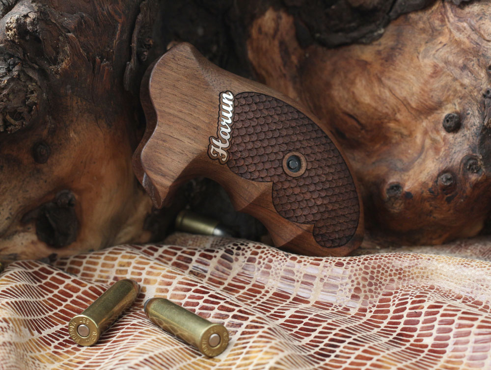 Smith Wesson J Frame Round Butt Models Ceviz Ağacı Gümüş Logo 