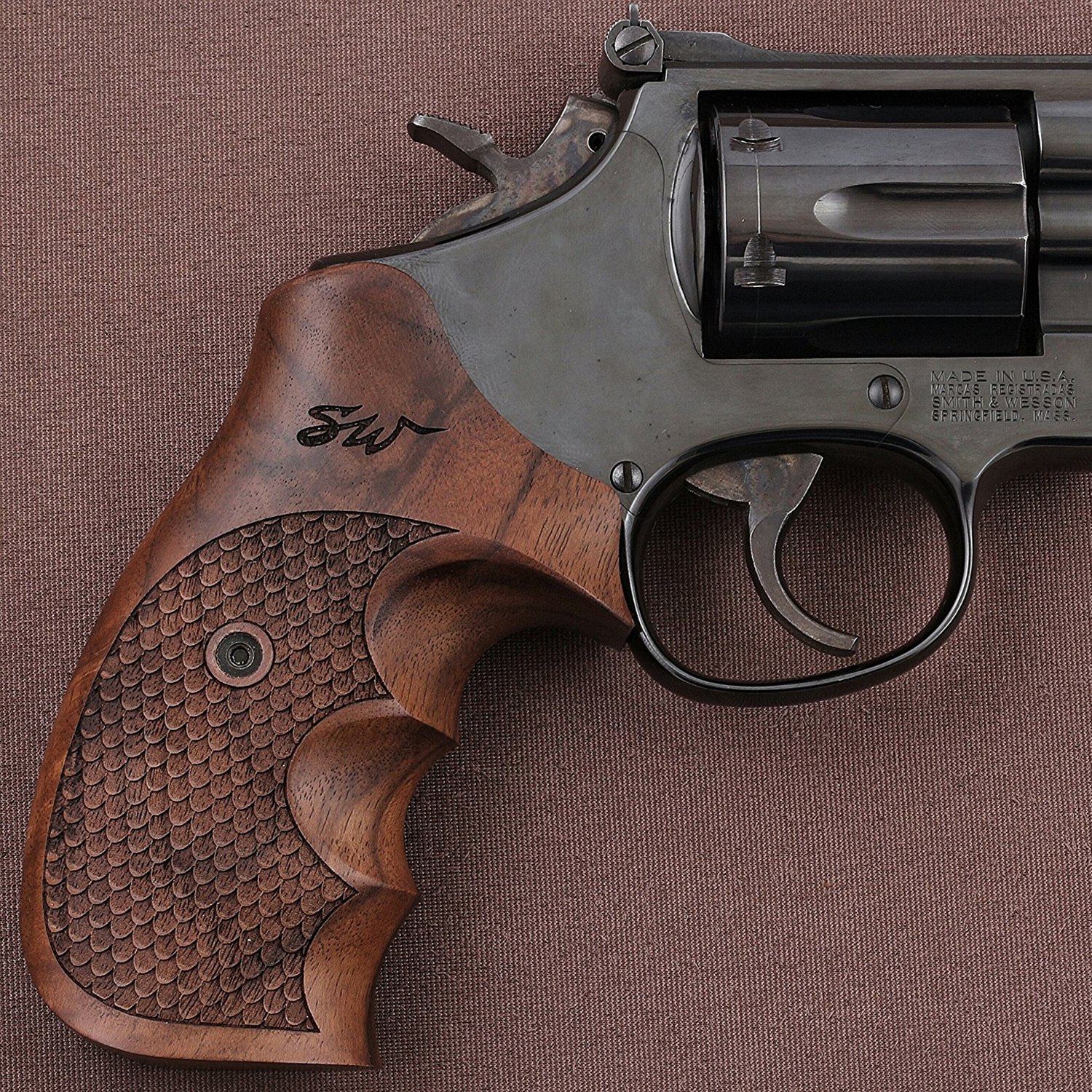 Smith Wesson K/L/X - Frame Round Butt Ceviz Ağacı Lazer Logo 