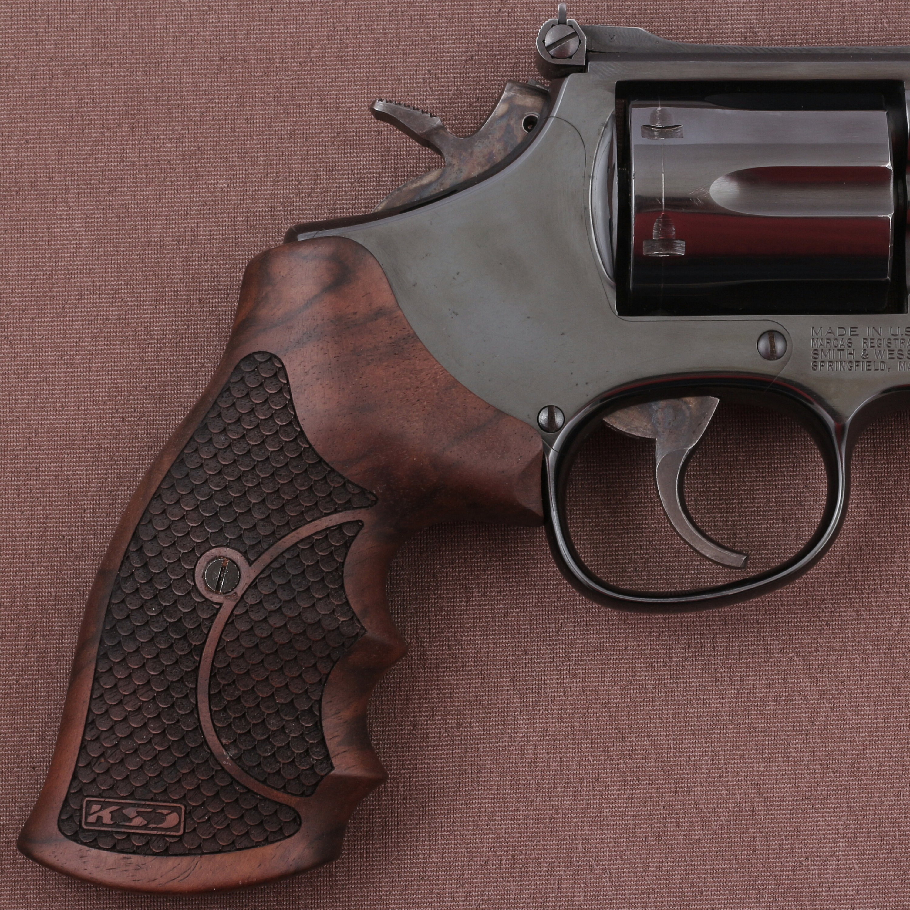 Smith Wesson K/L/X - Frame Round Butt Ceviz Ağacı Lazer Logo 