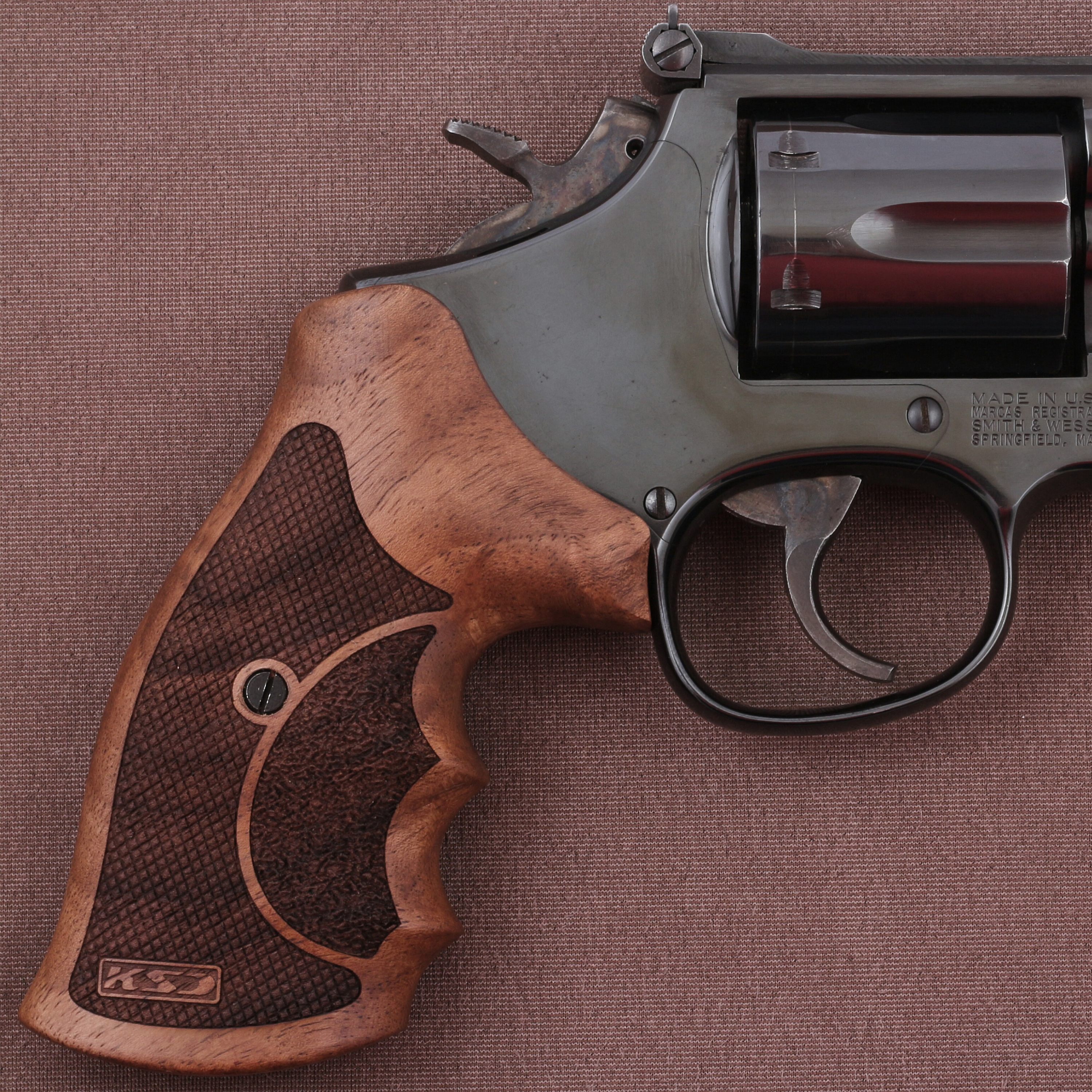 Smith Wesson K/L/X - Frame Round Butt Ceviz Ağacı Lazer Logo 