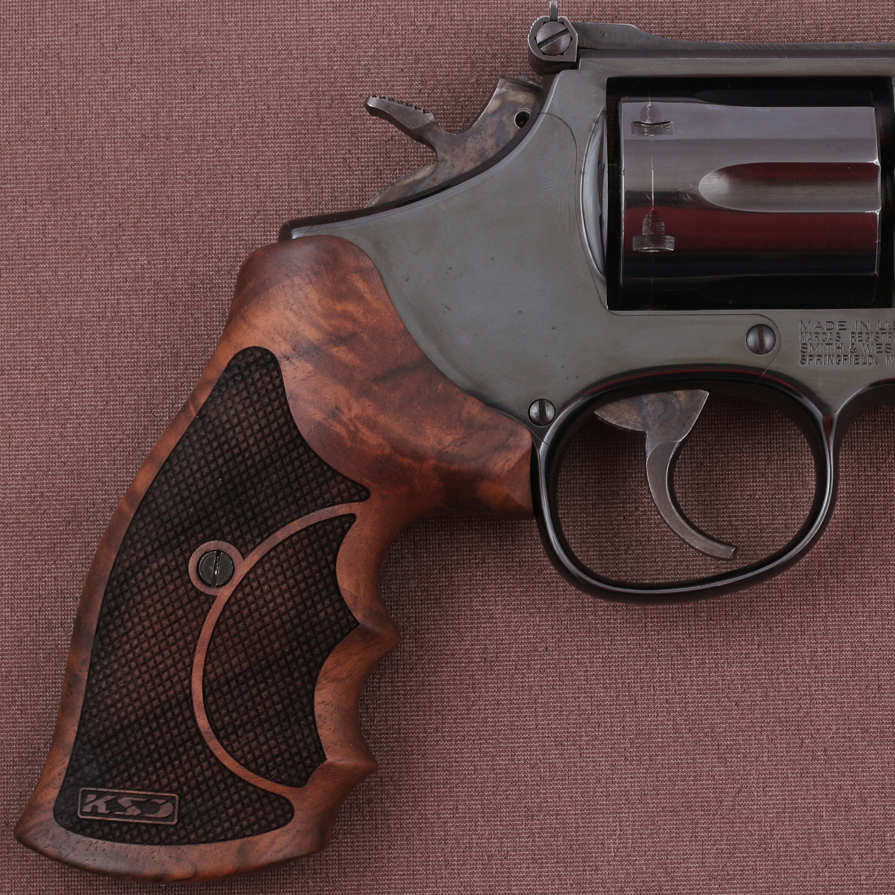 Smith Wesson K/L/X - Frame Round Butt Ceviz Ağacı Lazer Logo 