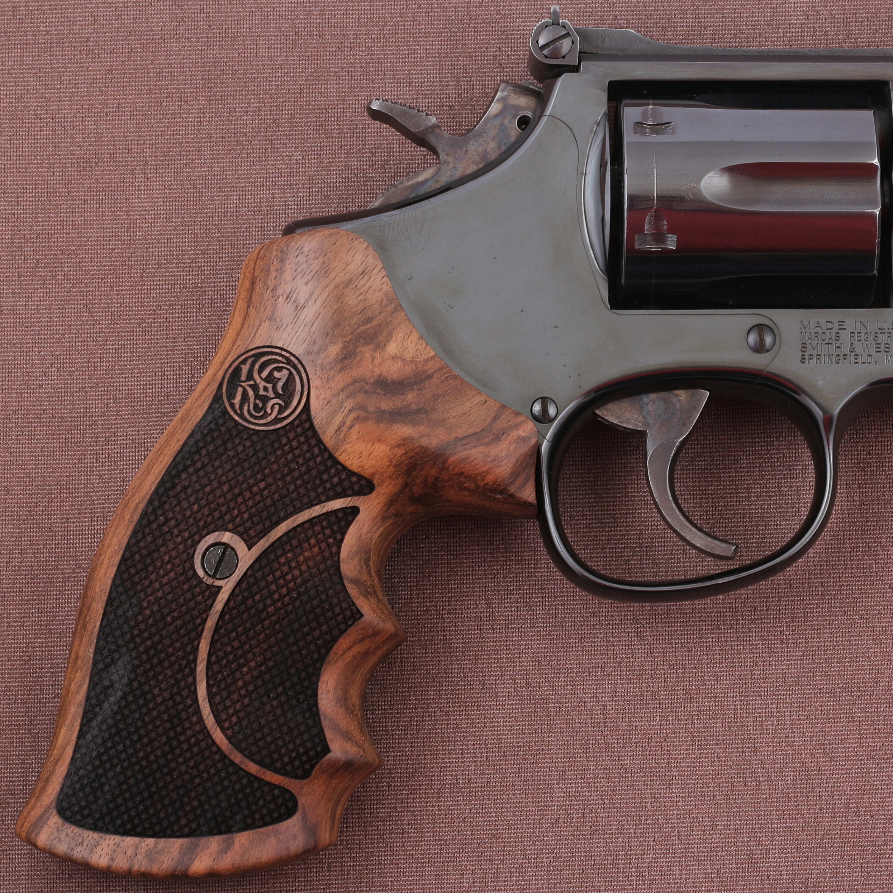 Smith Wesson K/L/X - Frame Round Butt Ceviz Ağacı Lazer Logo 