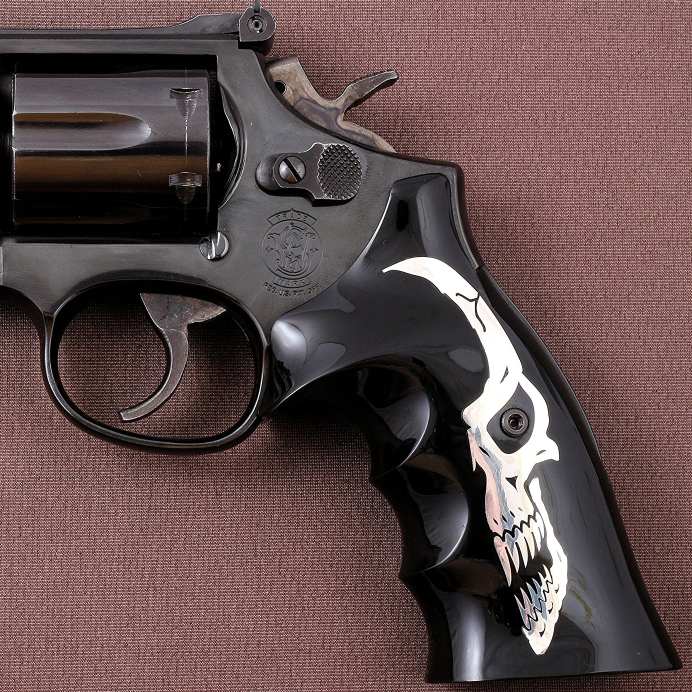 Smith Wesson K/L/X - Frame Round Butt Siyah Akrilik Gümüş Logo (Büyük) 