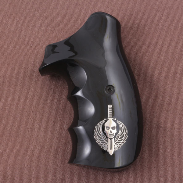 Smith Wesson K/L/X - Frame Round Butt Siyah Akrilik Gümüş Logo 