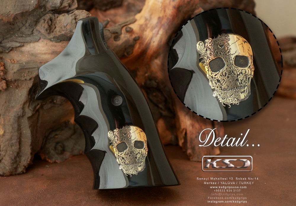 Smith Wesson K/L/X - Frame Round Butt Siyah Akrilik Pirinç Logo 